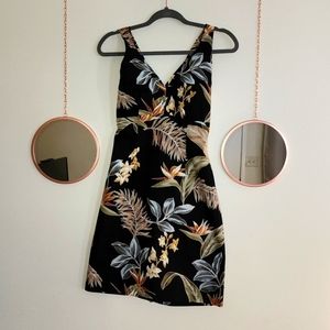 Shannon Marie Vintage black Hawaiian Print Cotton Dress Size xs